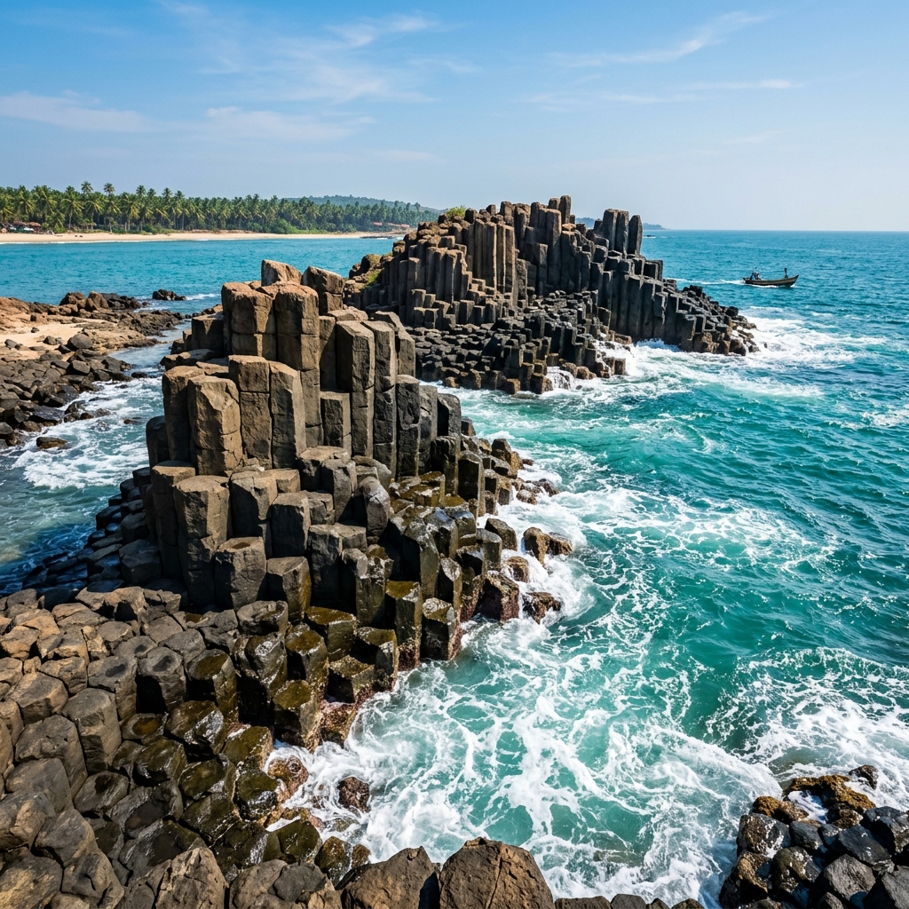 St. Mary's Island: The Geological Wonder of Columnar Basalt in the Arabian Sea